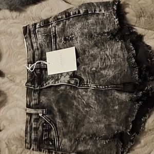 Kancan medium stonewashed black shorts